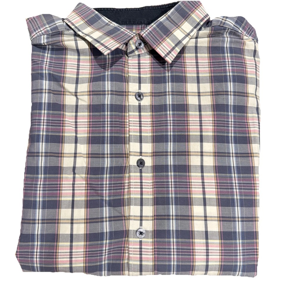 UNTUCKit Mens Size L Long Sleeve 100% Cotton Button Down Shirt - BLUE
